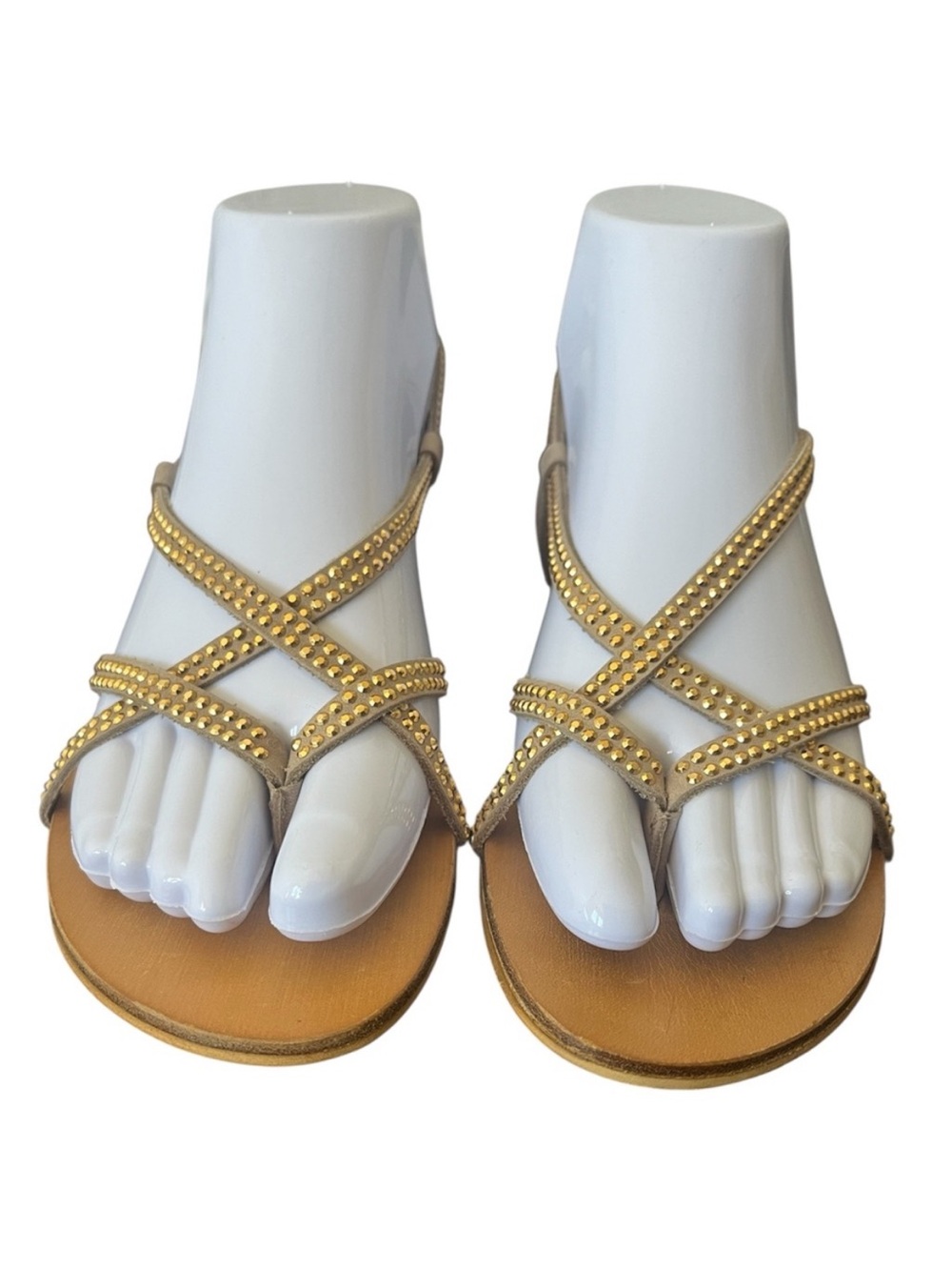 NEW Cocobelle Gold Embellished Sandals Size 6